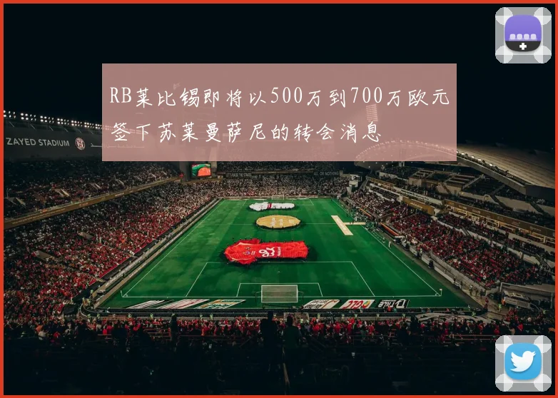 RB莱比锡即将以500万到700万欧元签下苏莱曼萨尼的转会消息